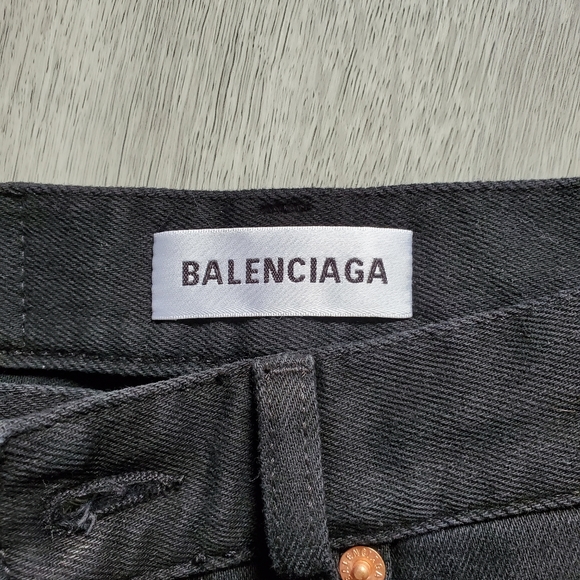 Balenciaga Black Denim Slim Straight Jeans Size 26 - Picture 6 of 8